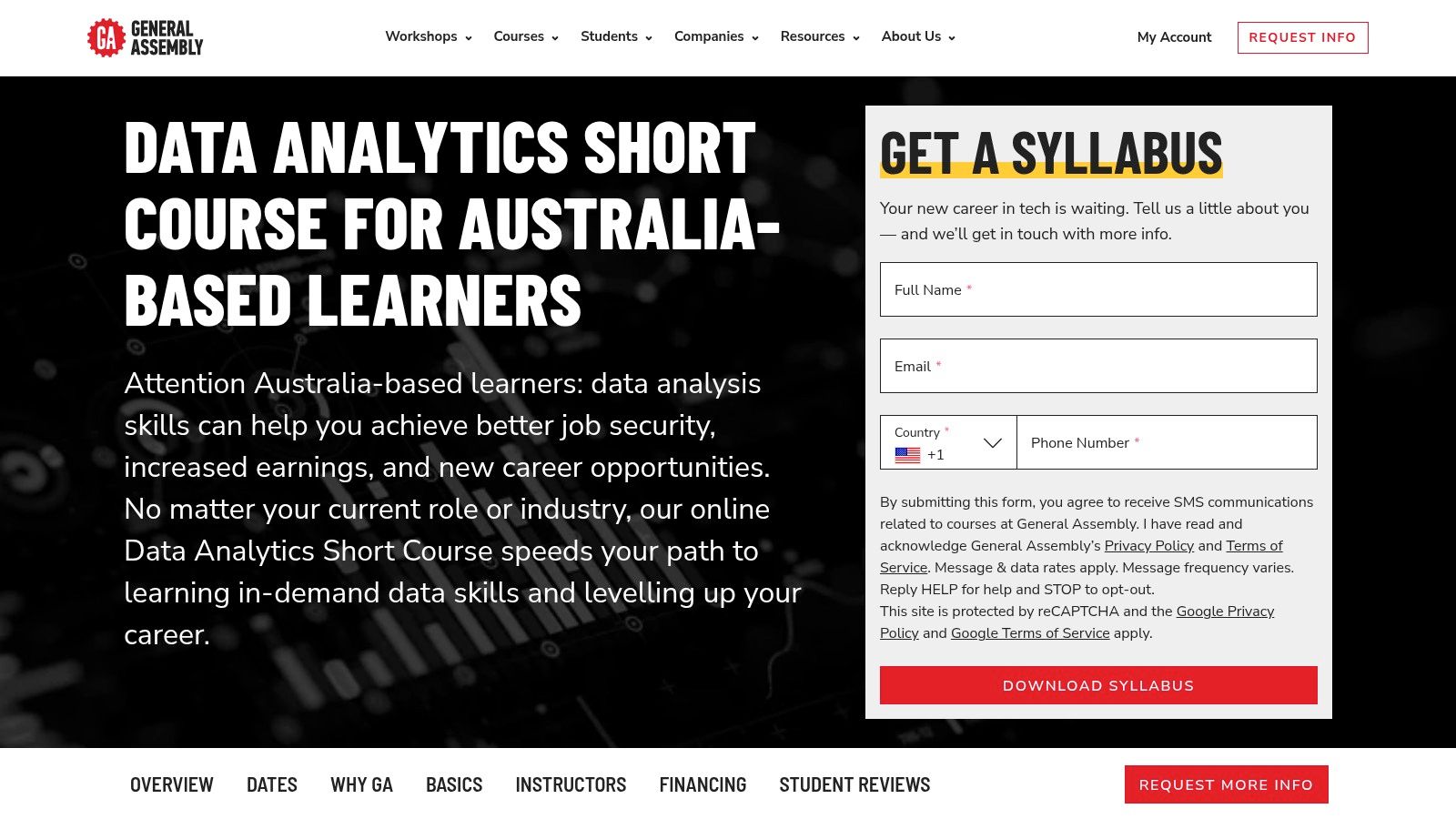 General Assembly (Australia‑timed online cohorts)